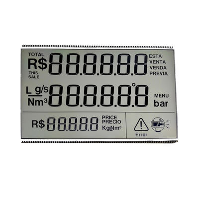 Modo HTN de siete segmentos de pantalla LCD personalizada de 4 dígitos para la máquina dispensadora de combustible