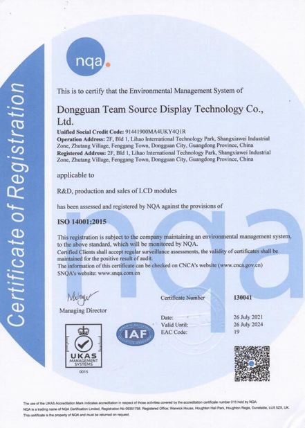 CHINA Team Source Display certificaciones